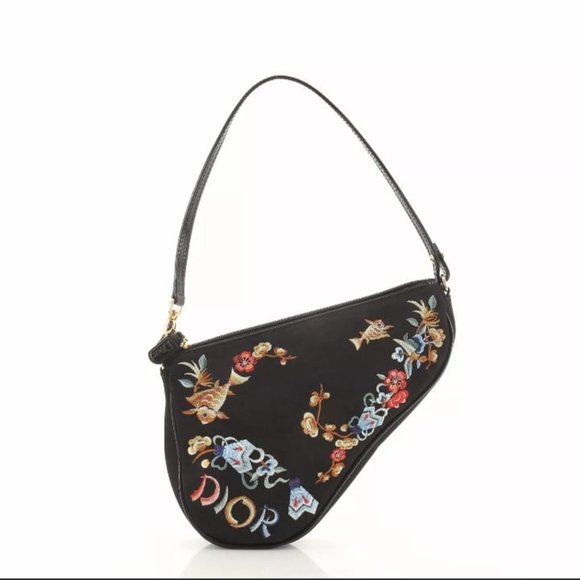 Dior Handbags - Christian Dior Koi Fish Saddle Bag Embroidered
